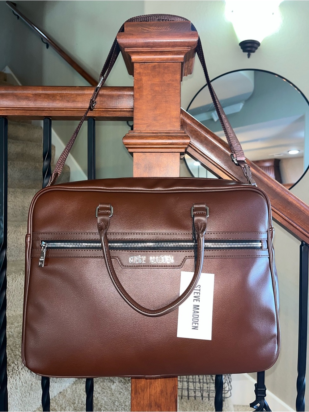 Steve Madden Brown Leather Blaken Briefcase